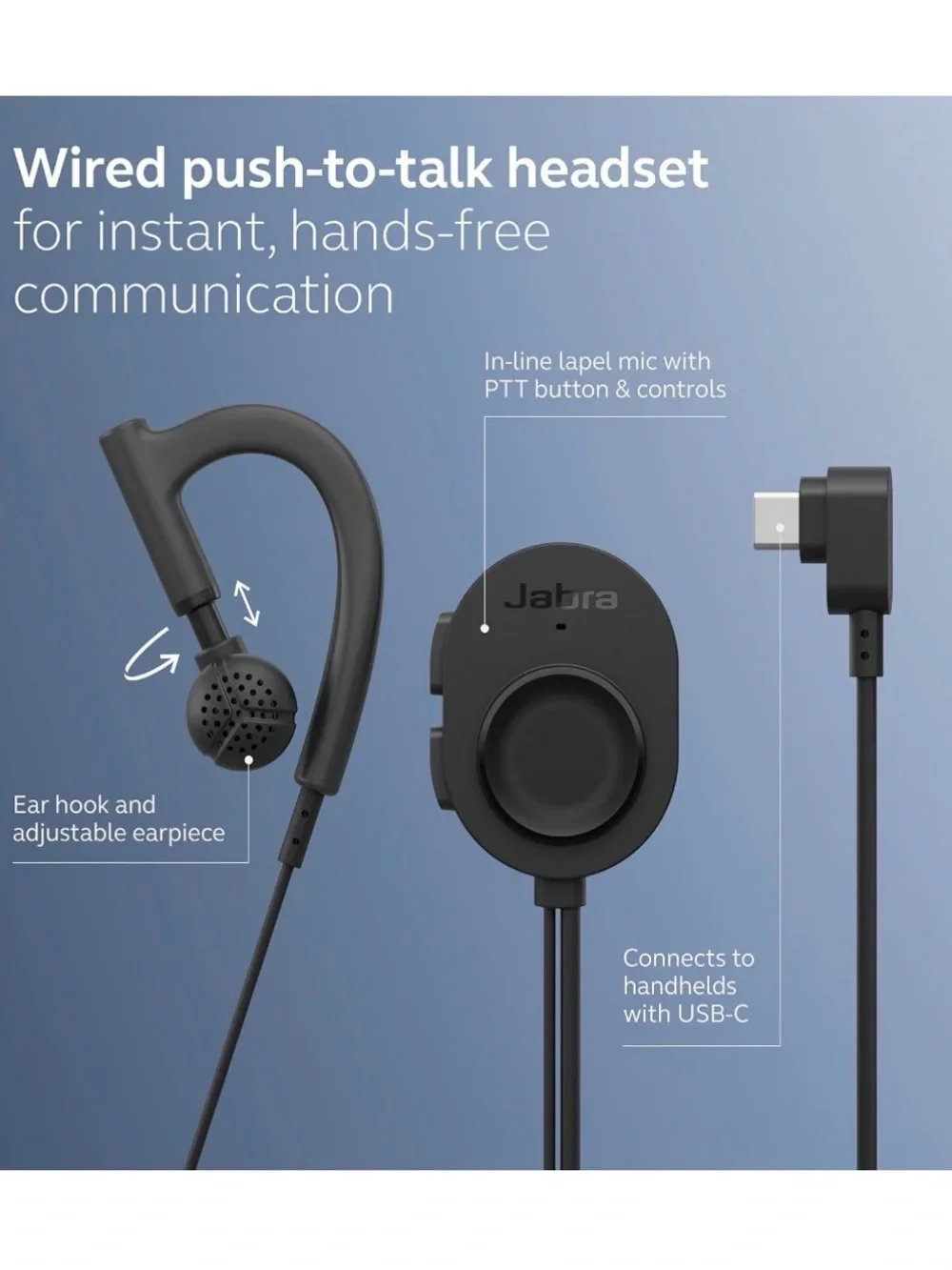 Jabra Perform 10 Wired PTT Earpiece